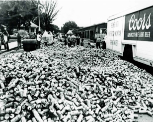 Coors aluminum cans. 